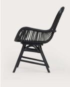 Lot de 4 chaises Sapporo en rotin noir