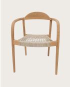 Lot de 2 chaises Kima en teck massif et corde beige
