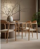 Lot de 2 chaises Kima en teck massif et corde beige