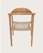Lot de 2 chaises Kima en teck massif et corde beige