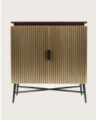 Moon - Petit buffet 2 portes finition laiton vieilli 74 cm