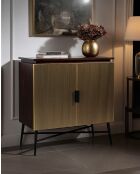 Moon - Petit buffet 2 portes finition laiton vieilli 74 cm