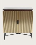 Moon - Petit buffet 2 portes finition laiton vieilli 74 cm