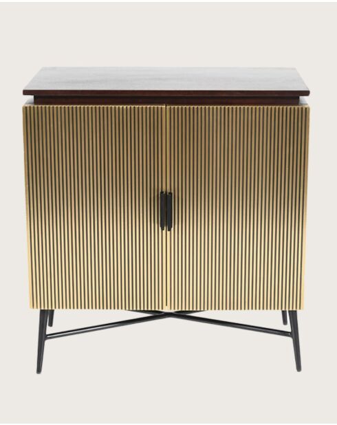 Moon - Petit buffet 2 portes finition laiton vieilli 74 cm