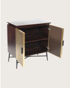 Moon - Petit buffet 2 portes finition laiton vieilli 74 cm