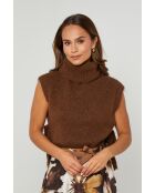 Ärmelloser Pullover Armel in Schokolade