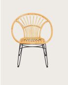 Naga - Fauteuil en rotin naturel et pieds métal