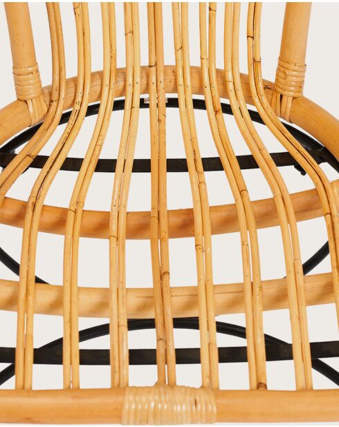 Naga - Fauteuil en rotin naturel et pieds métal