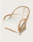 Gaia - Fauteuil en rotin tressé et coussin Blanc