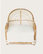 Gaia - Fauteuil en rotin tressé et coussin Blanc