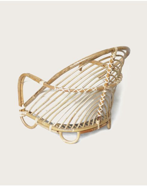 Gaia - Fauteuil en rotin tressé et coussin Blanc