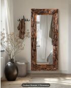 Boima - Miroir en bois de teck finition antique