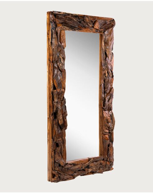 Boima - Miroir en bois de teck finition antique