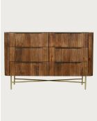 Céline - Commode en bois de manguier massif et marbre blanc 133 cm