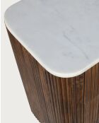 Céline - Commode en bois de manguier massif et marbre blanc 133 cm