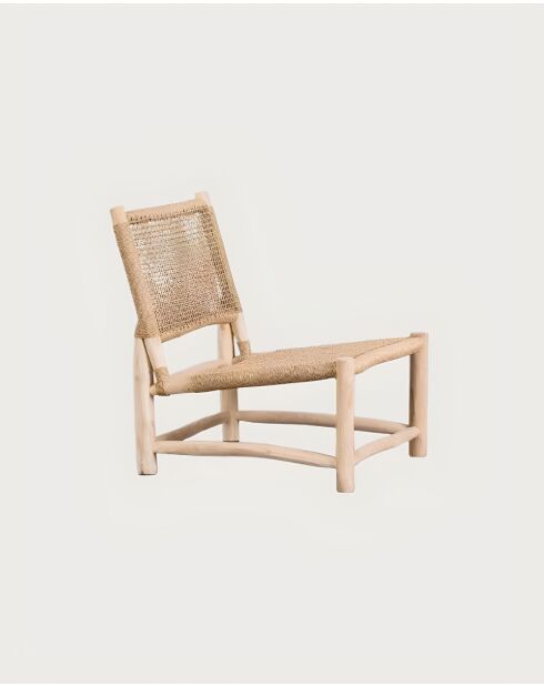 Jaya - Fauteuil de jardin en bois et corde tressée