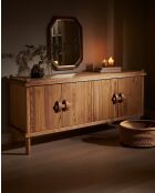 NARA- Buffet bas en bois massif de teck 170 cm - Style asiatique