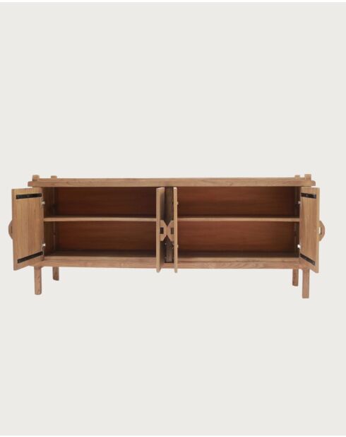 NARA- Buffet bas en bois massif de teck 170 cm - Style asiatique