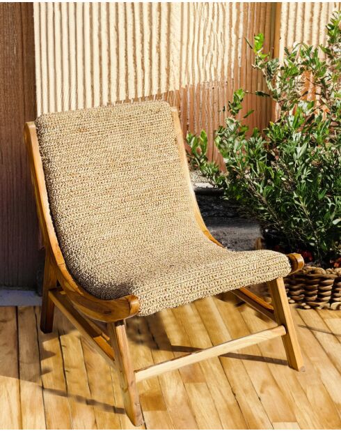 Kaho - Fauteuil en teck massif et corde