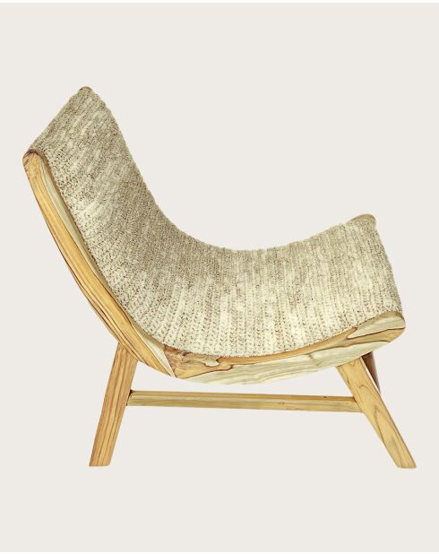 Kaho - Fauteuil en teck massif et corde