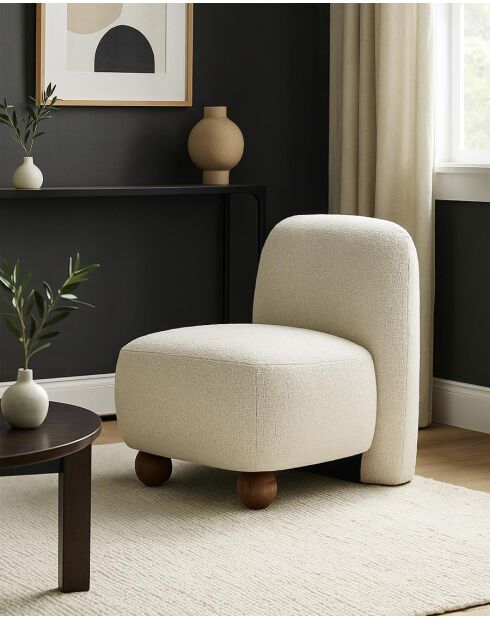 Oslo - Fauteuil design en tissu beige