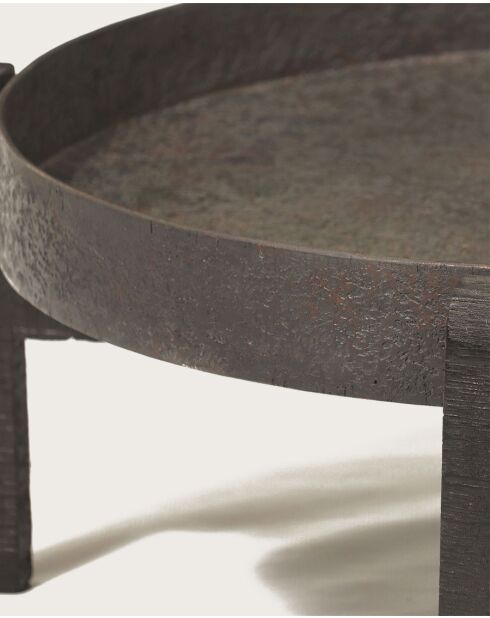 Gaby - Table basse ronde gigogne en métal noir