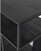 Como - Petite étagère industrielle en teck massif et métal noir