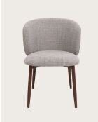 Mila - Chaise en tissu taupe et pieds métal