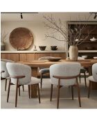 Mila - Chaise en tissu taupe et pieds métal