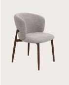 Mila - Chaise en tissu taupe et pieds métal