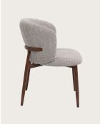 Mila - Chaise en tissu taupe et pieds métal