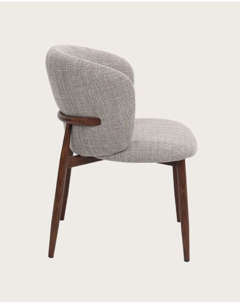 Mila - Chaise en tissu taupe et pieds métal