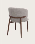 Mila - Chaise en tissu taupe et pieds métal