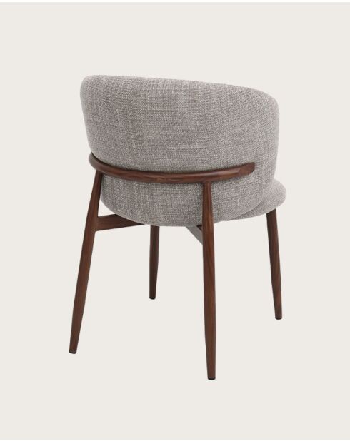 Mila - Chaise en tissu taupe et pieds métal