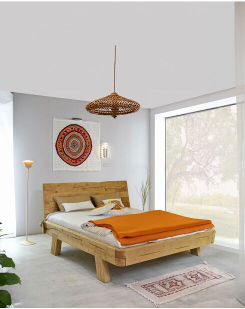 Nalia - Lit poutre en bois massif d'épicéa 180 CM