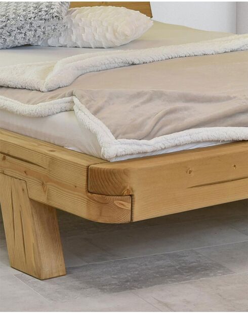 Nalia - Lit poutre en bois massif d'épicéa 180 CM