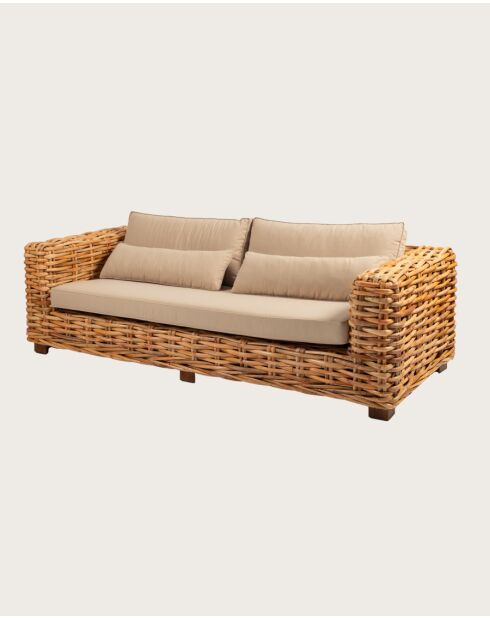 Weaverly - Canapé de jardin 3 places en rotin tressé