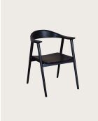 Lot de 2 Chaise Dewi en teck massif noir