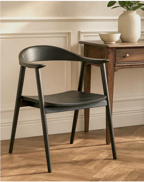 Lot de 2 Chaise Dewi en teck massif noir