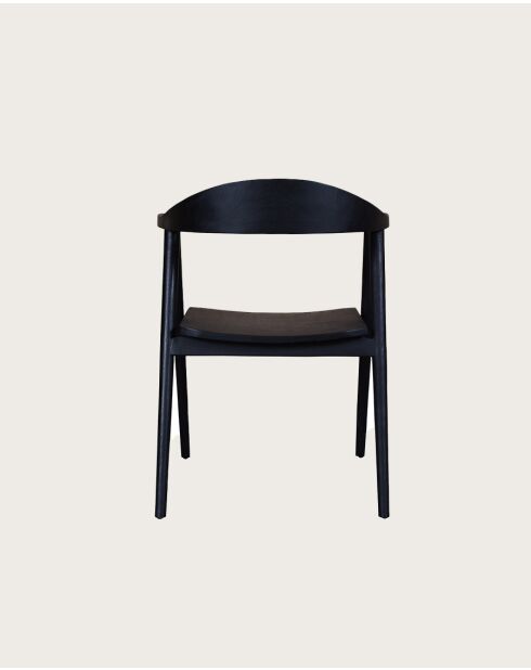 Lot de 2 Chaise Dewi en teck massif noir