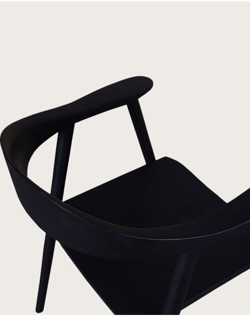 Lot de 2 Chaise Dewi en teck massif noir