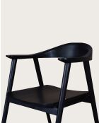 Lot de 2 Chaise Dewi en teck massif noir