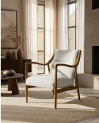 Ambre - Fauteuil en bois massif chêne et en lin