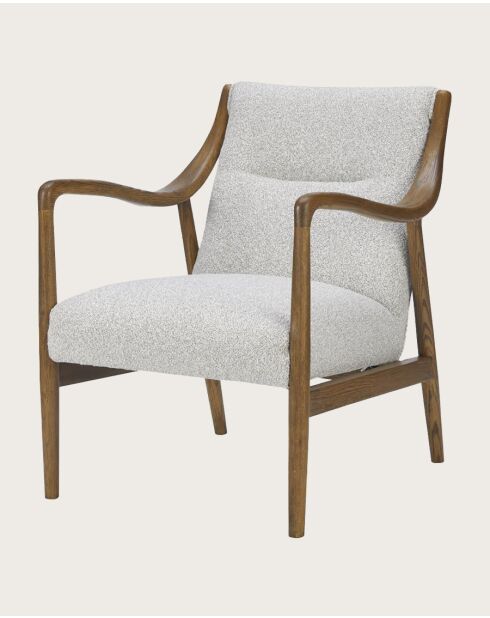 Ambre - Fauteuil en bois massif chêne et en lin