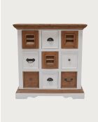 Inda - Petit buffet en Mindy massif blanc et naturel 80 cm