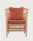 Lusso - Fauteuil de jardin en rotin, coussin amovible