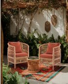 Lusso - Fauteuil de jardin en rotin, coussin amovible