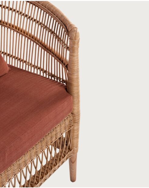 Lusso - Fauteuil de jardin en rotin, coussin amovible