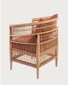 Lusso - Fauteuil de jardin en rotin, coussin amovible