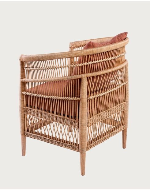 Lusso - Fauteuil de jardin en rotin, coussin amovible